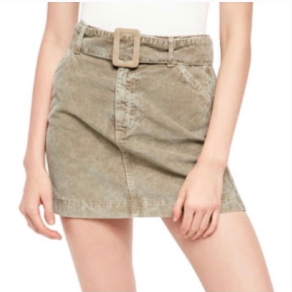 BDG army green mini skirt with belt 100% baumwolle